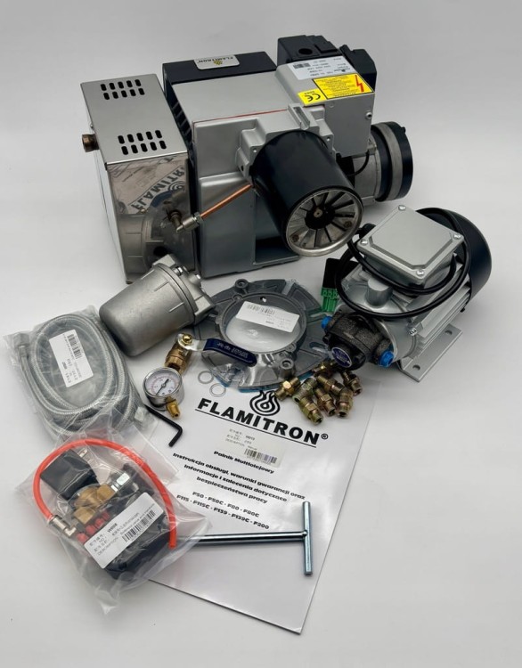 ZESTAW FLAMITRON model F50C 12-50KW Palnik multiolejowy na olej przepracowany + akcesoria